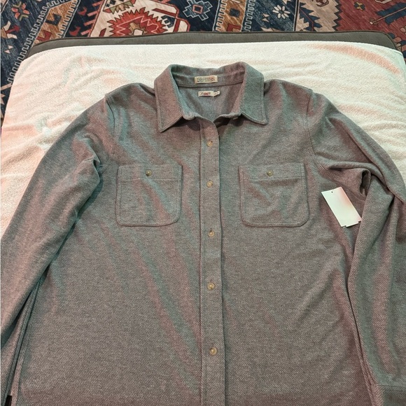 Faherty Heather Gray Button Down Shirt - Picture 5 of 6